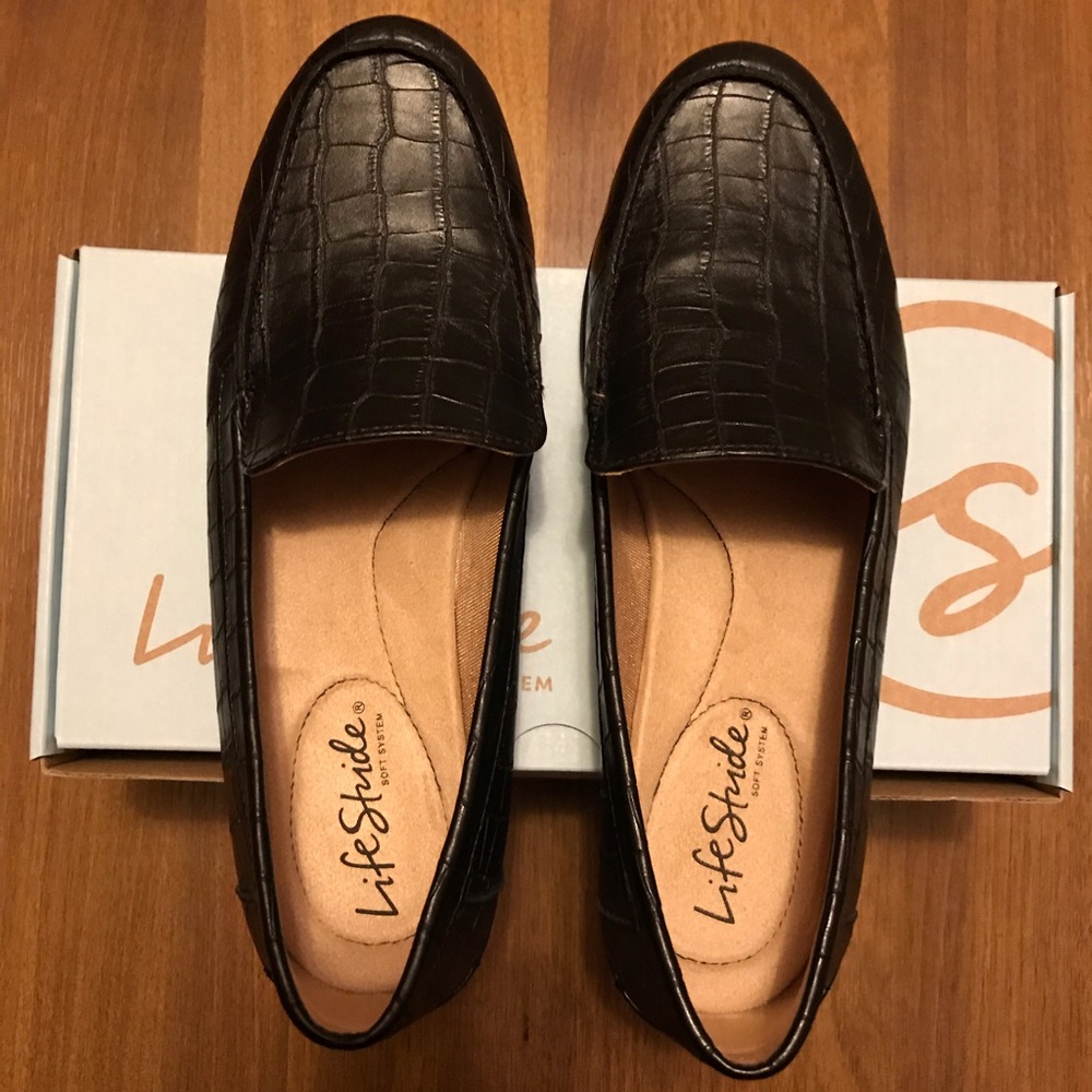 LifeStride Margo black crocodile shoes